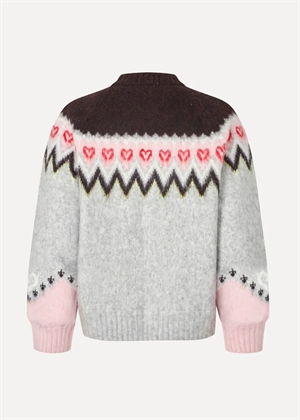 Raglan brushed jaquard bomber jakke Fairisle Stine Goya 
